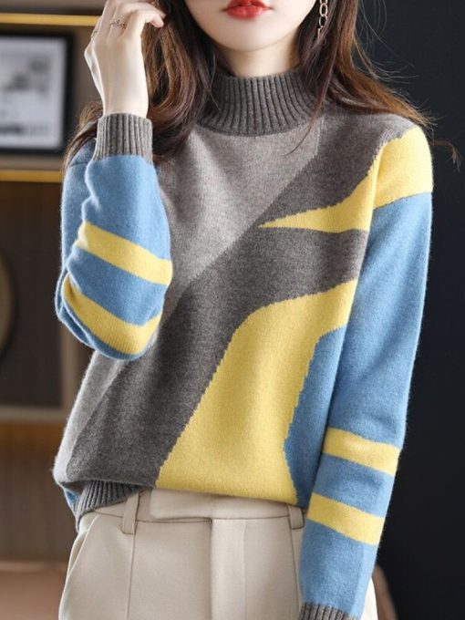 variant image12022 New Ladies Elegant Autumn Winter Sweater Women Pullovers Oversized Loose Casual Knit Chic Jumper Women