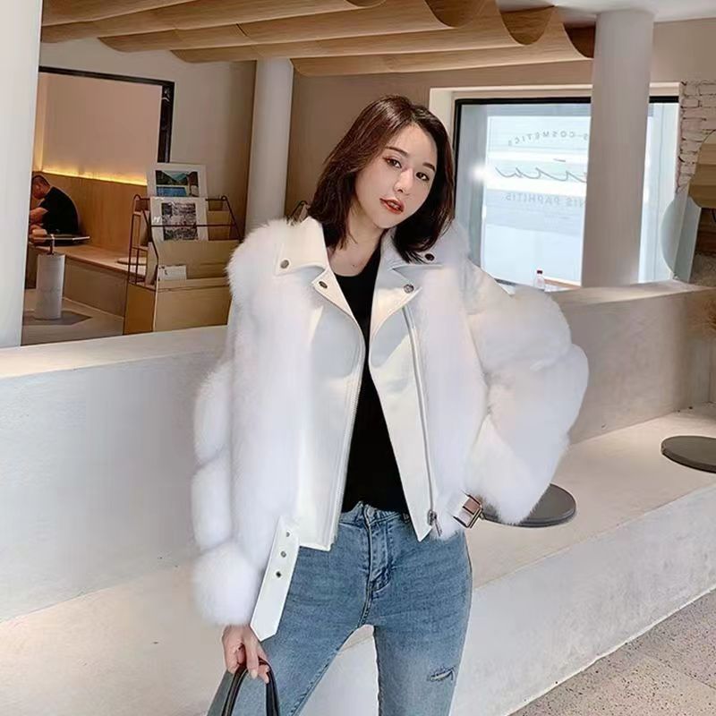Women’s Fox Fur PU Leather Luxury Jackets – Miggon