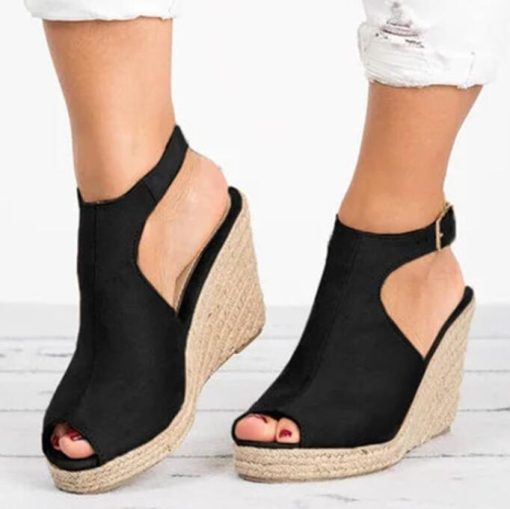 variant image1Plus Size 35 43 Platform Sandals Wedges Shoes For Women Heels Sandalias Mujer Summer Clog Womens