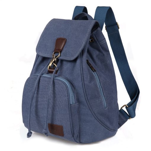 variant image1Women Canvas Backpack Female Vintage Pure Cotton Travel Bag Fashion Drawstring Laptop School Bags Shoulder Bag