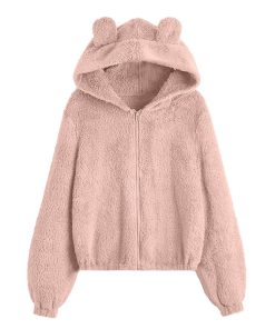 variant image2Kawaii Hoodies Women Harajuku Hoodie Sweatshirts Oversize Itself Hoody Bear Ears Warm Plush Hoodie Pink Clothes