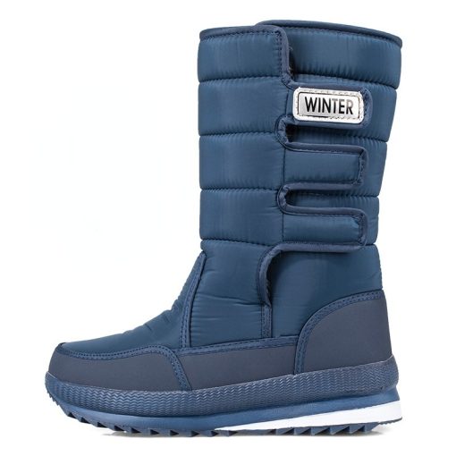 variant image3Men s Boots 40 Warm Mid calf Snow Boots Men Winter Shoes Thicken Plush Comfort Non