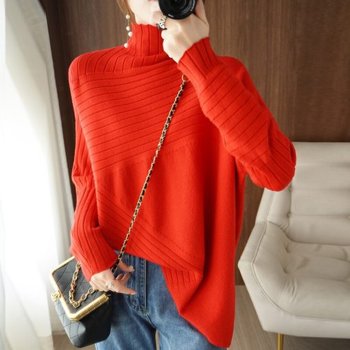 variant image42022 Autumn Winter Women Sweater Turtleneck Cashmere Sweater Women Knitted Pullover Fashion Keep Warm Loose Tops