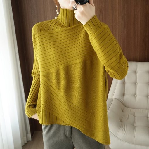 variant image52022 Autumn Winter Women Sweater Turtleneck Cashmere Sweater Women Knitted Pullover Fashion Keep Warm Loose Tops