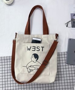 Women's Tote Bags Handbag Ladies Casual Shoulder Bag Female Cross Body Bags 2021 Cotton Cloth Shopper Bag Girl Messenger Bag