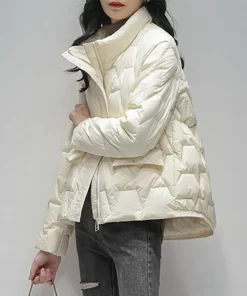 2022 New Women Autumn Winter White Duck Down Jacket Short Loose Coat.jpeg Q90.jpeg