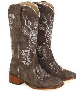 AOSPHIRAYLIAN Vintage Cowboy Western Winter Boots For Women 2022 Sun Flower Embroidery Sewing Floral Women s.jpg 640x640 1