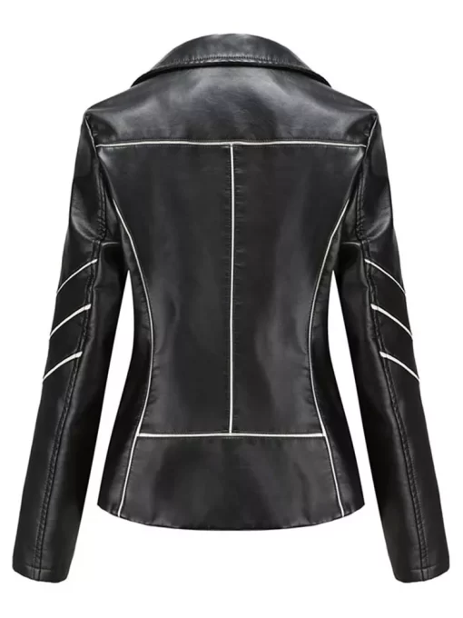 Autumn Winter Black Faux Leather Jackets Women Long Sleeve Plus Size Zipper Basic Coat Turn down.jpg 5