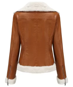 Autumn Winter Leather Coat Women Fashion Turn Down Collar Long Sleeve Fleece Warm Faux Leather Female.jpg 1