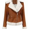 Autumn Winter Leather Coat Women Fashion Turn Down Collar Long Sleeve Fleece Warm Faux Leather Female.jpg