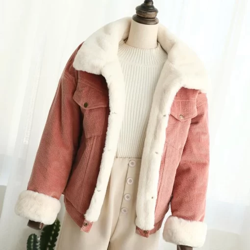 Autumn Winter Women s jacket Korea Fashion corduroy Jacket velvet Liner bomber Outerwear Female Basic Jeans.jpg Q90.jpg