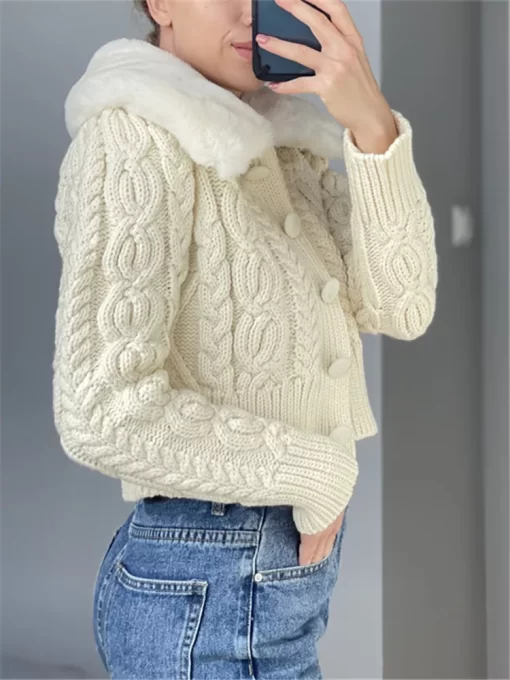Colorfaith New 2022 Elegant Short Cardigans Fashionable Thicken Retro Knitted Women s Autumn Winter Sweaters Lady.jpg 2
