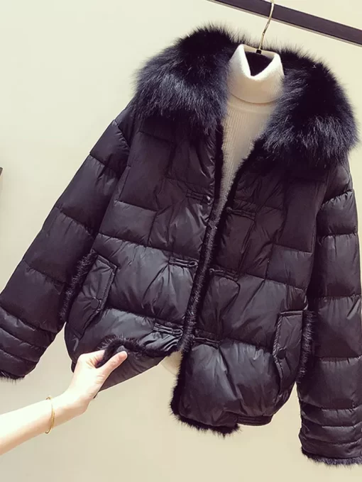 Fitaylor Winter Women Real Fox Fur Collar 90 White Duck Down Jacket Ladies Warm Puffer Coat.jpg 1
