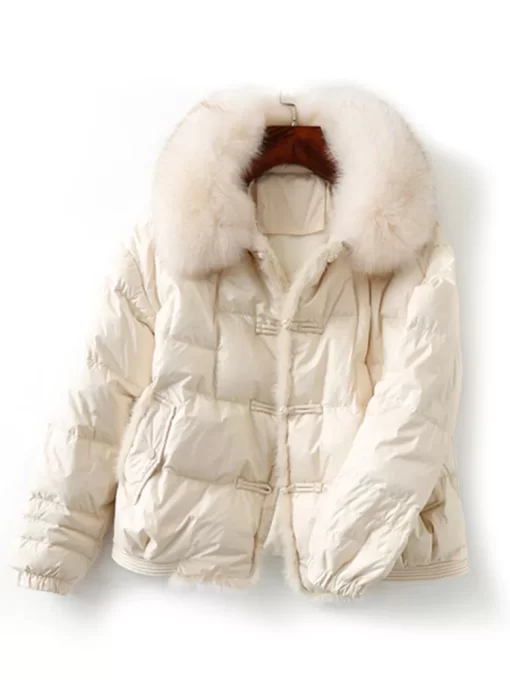 Fitaylor Winter Women Real Fox Fur Collar 90 White Duck Down Jacket Ladies Warm Puffer Coat.jpg