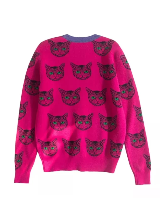 High Quality Runway Designer Cat Print Knitted Sweaters Pullovers Women Autumn Winter Long Sleeve Harajuku Sweet.jpg 1