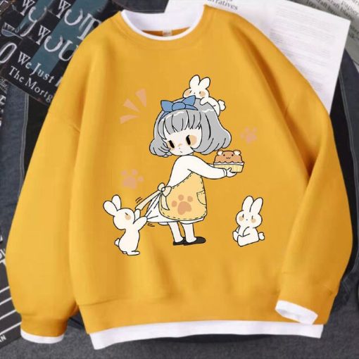 New Fake Two Hoodies Women Spring Autumn Casual Harajuku y2k Anime Kawaii Sweatshirts Long Sleeve Pullover.jpg 640x640 1