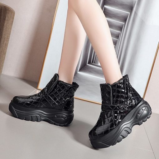 Platform Sneakers Winter Warm Shoes Women Snow Boots 2021 New Female Causal Shoes White Ankle Boots Sneakers