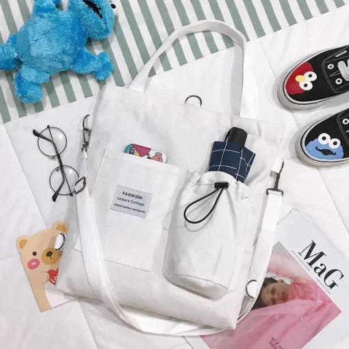 Simple Women Package Print Cute Bear Canvas Bag Handbags Japanese Literary Shoulder Bag Casual Shopping Tote.jpg 640x640