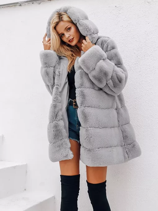 Simplee Elegant autumn winter female fur 2020 Causal pocket solid long sleeve fur jacket High street.jpg 1