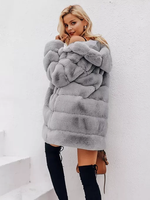 Simplee Elegant autumn winter female fur 2020 Causal pocket solid long sleeve fur jacket High street.jpg 3