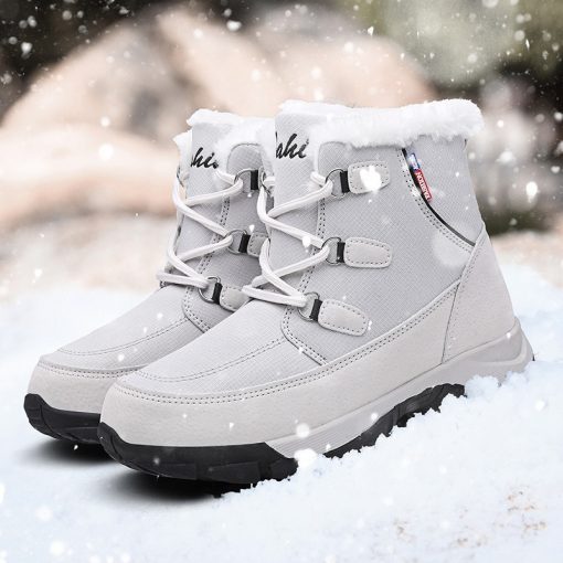 main image02019 Women Snow boots Waterproof Non slip Parent Child Winter Boots Thick Fur Platform Waterproof and