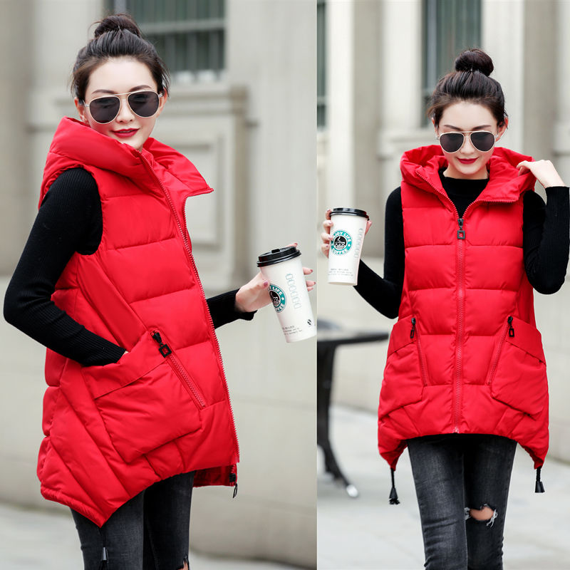 main image02022 Autumn And Winter Women Vest Thick New Student Cotton Coats Size 5XL Lady Clothing Warm
