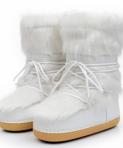 main image02022 Autumn Winter European American Fashion Space Boots Furry Moon Shoes Snow Boots Women Plus Velvet