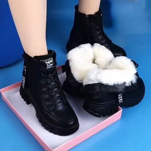 main image02022 Autumn Women Shoes New Winter Plus Velvet All match Thickened Warm Fur Boots Cotton Boots