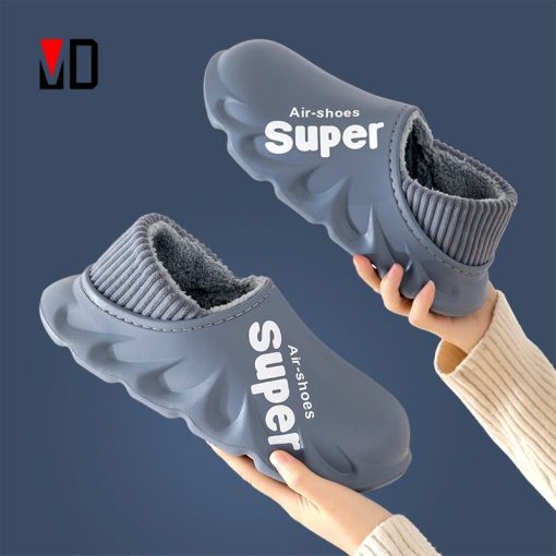 main image02022 New Winter Slippers Warm Men Shoes Waterproof Women Couples Non Slip Plush Cotton Indoor Outdoor