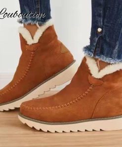 main image02022 Winter Women Cotton Boots Warm Ankle Round Toe Thick Sole Ladies Short Boots Fashion Comfortable