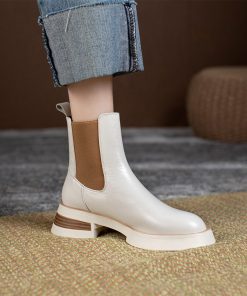 main image02022 autumn winter Women ankle boots natural leather 22 25cm Cowhide upper full leather chelsea boots