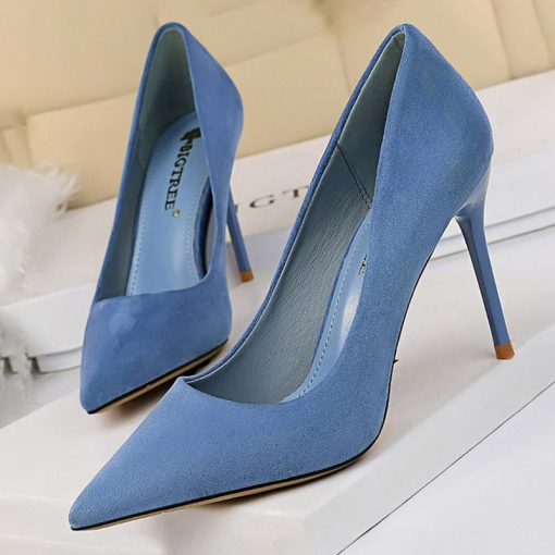 main image0BIGTREE Shoes 2023 New Women Pumps Suede High Heels Shoes Fashion Office Shoes Stiletto Party Shoes