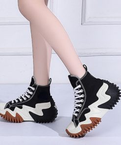 main image0Breathable Vulcanized Shoes Women Lace Up Platform Sneakers AutumnThick Bottom Large Size Canvas Casual Shoes Tenis