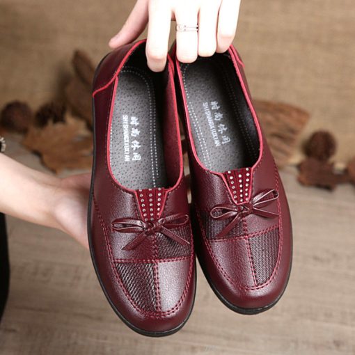 main image0Cheap Female Shoes Leather Flats Women s Black Shoes Leisuer Woman Loafers Flats 2021 Fashion Classic 1