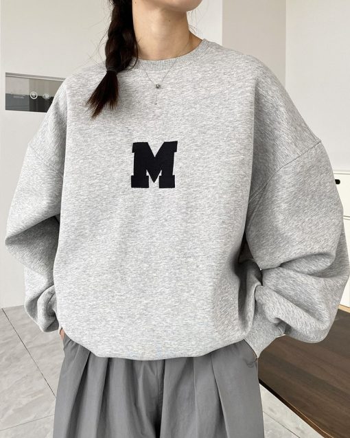 main image0Embroidered design sweater women s 2022 autumn and winter new round neck oversize wind thin top