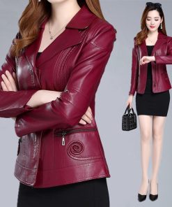 main image0Fashion L XL XXL 3XL 4XL 5XL Leather Jacket Women Leather Coat Lady Jackets 2022 New