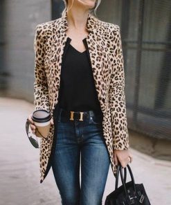 main image0Fashion Women Leopard Print Blazer Women Ladies Jackets Suit Slim yards Ladies Blazers Work Wear Blazers
