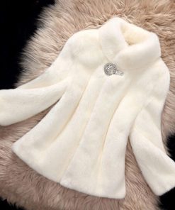 main image0Fur Coat 2022 Winter Lady Jacket Imitation Mink Fur Stand Collar Short Casual Women Clothing