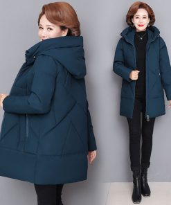 main image0Hooded Thick Down Jacket Female 2021 New Middle Aged Mother Cotton Winter Coat Grandmother Wear Plus