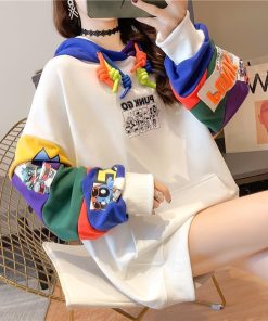 main image0Korean Fashion Designer Essentials Hoodies Woman Anime Hooded Sweatshirt Graphic Streetwear Hoodie for Women White Aesthetic