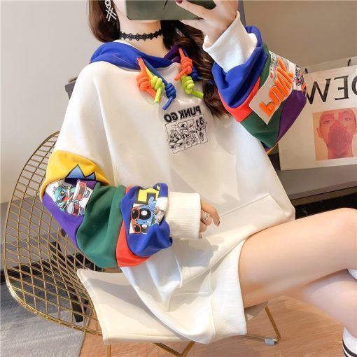 main image0Korean Fashion Designer Essentials Hoodies Woman Anime Hooded Sweatshirt Graphic Streetwear Hoodie for Women White Aesthetic