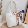 main image0New Large Capacity Women Shoulder Bag Fashion Rhombic Embroidery Handbags Cotton Casual Tote Bags For Women