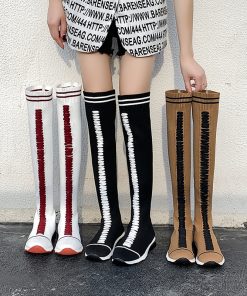 main image0New Women Boots Lace Up Over the knee Boots Warm Women Shoes Rome Style Knee high