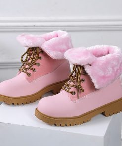 main image0Pink Boots Women Winter Shoes Platform Designer Shoes Woman 2022 New Suede Stitching PU Plus Size