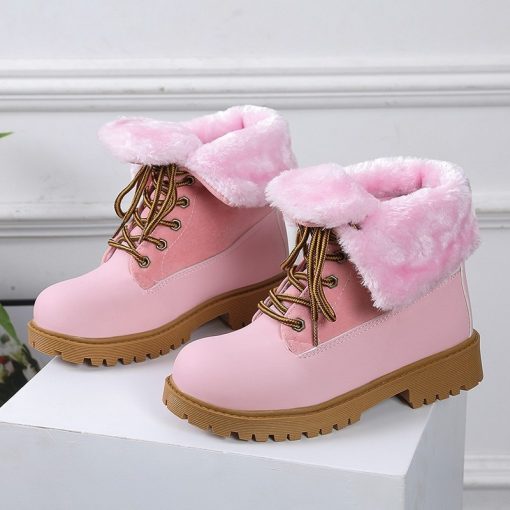 main image0Pink Boots Women Winter Shoes Platform Designer Shoes Woman 2022 New Suede Stitching PU Plus Size