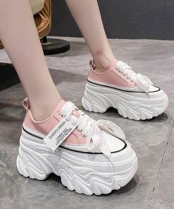 main image0Rimocy Chunky Platform Sneakers for Women High Heels Thick Bottom Vulcanize Shoes Woman 2022 Spring Autumn