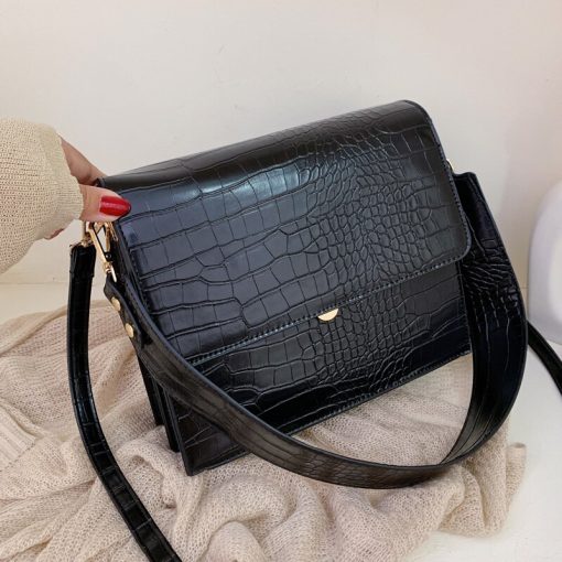 main image0Stone Patent Black Crossbody Bags For Women 2022 Small Handbag Small Bag PU Leather Hand Bag