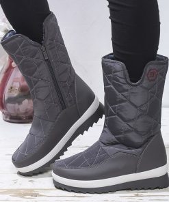 main image0Thick Warm Plush Snow Boots for Women Winter 2022 Chunky Platform Mid Calf Boots Women Casual