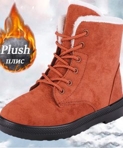 main image0Warm Women Boots New Winter Pulsh Snow Boots Women Shoes Comfort Lightweight Ankle Flat Boots Female