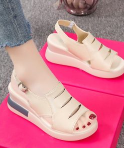 main image0Wedges Brand Women Sandals Summer Platform Shoes 2022 New Fashion Slingback Dress Slippers Casual Sports Shoes